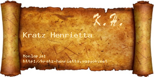 Kratz Henrietta névjegykártya